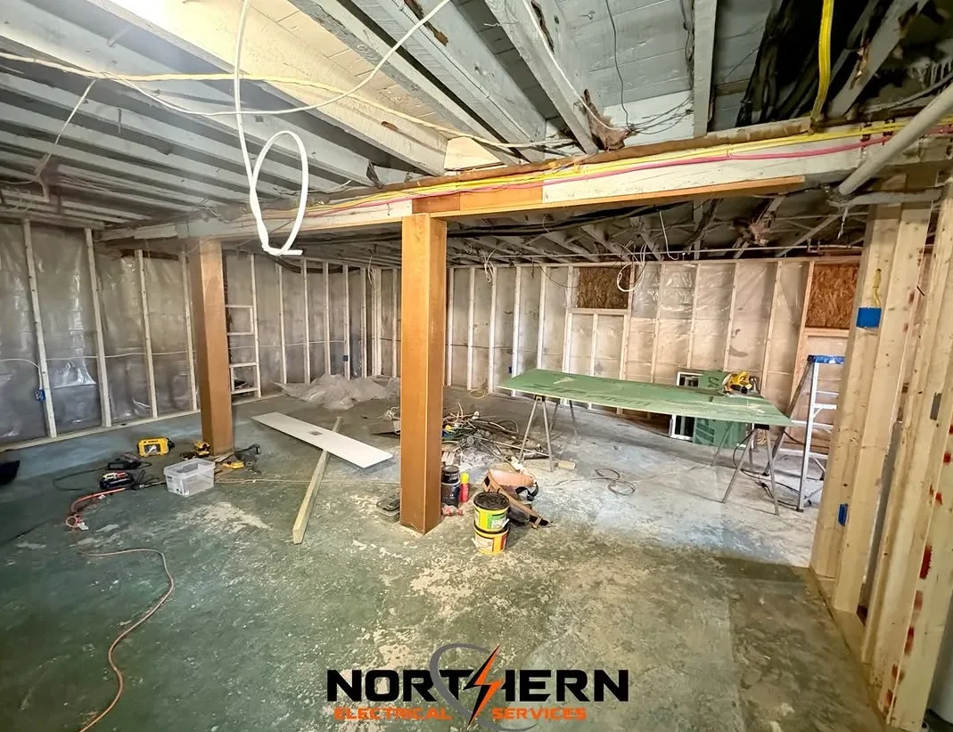 Basement open framing around lally column
