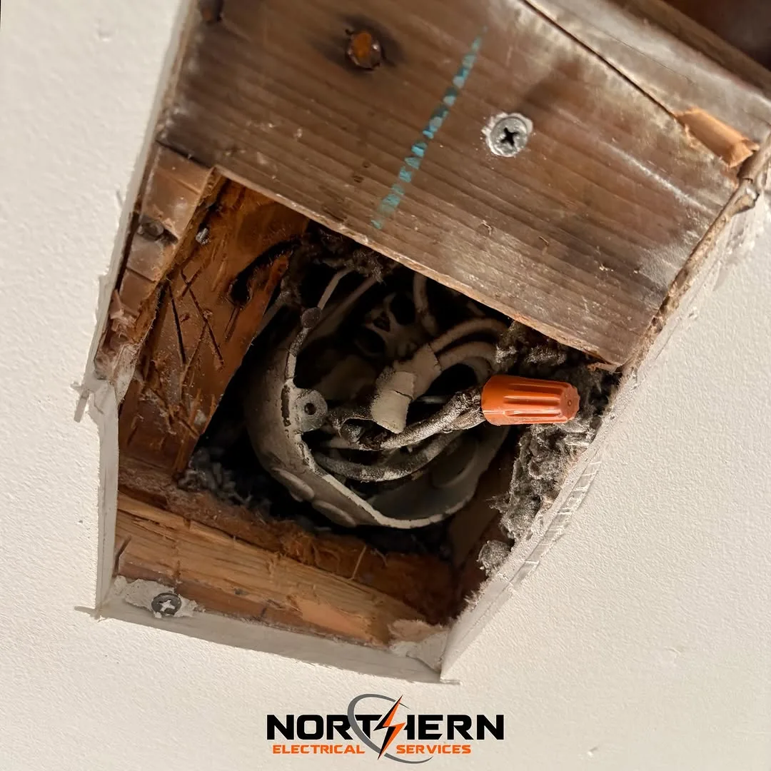 Old failed octagon junction box
